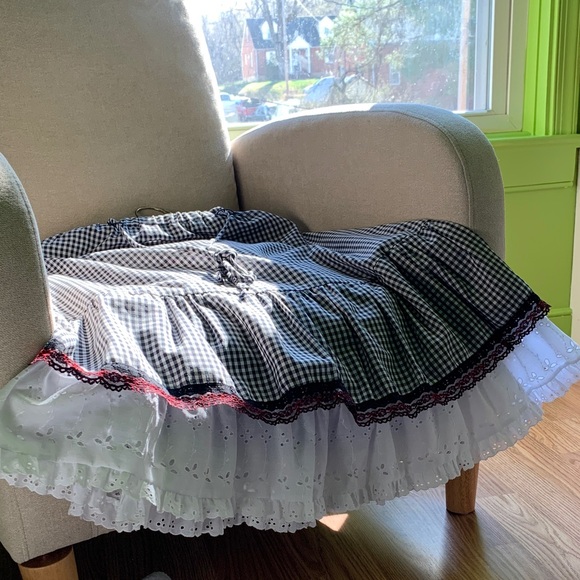 Gingham Black and White Ruffle Skirt - Picture 9 of 17